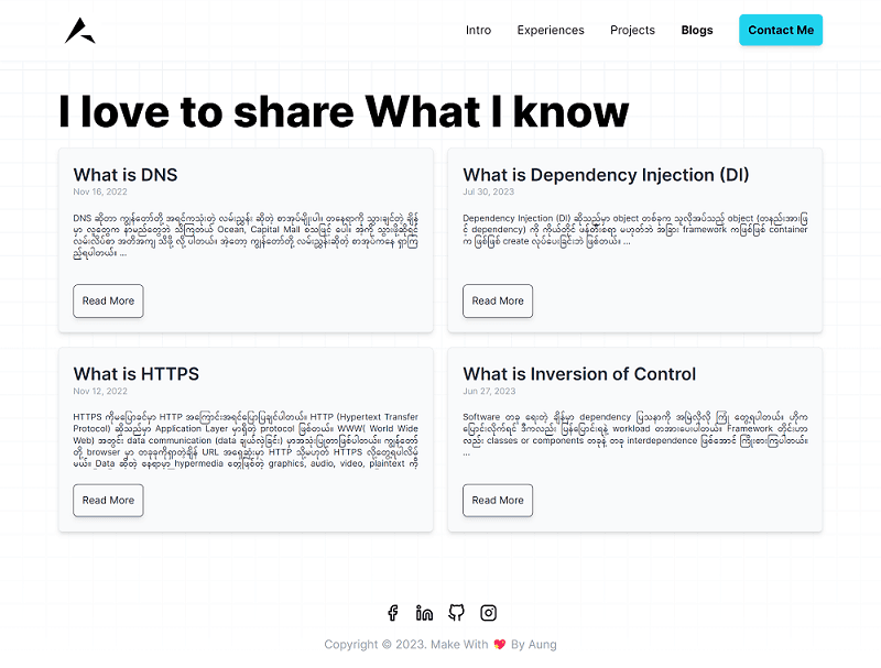 Portfolio With Blogging